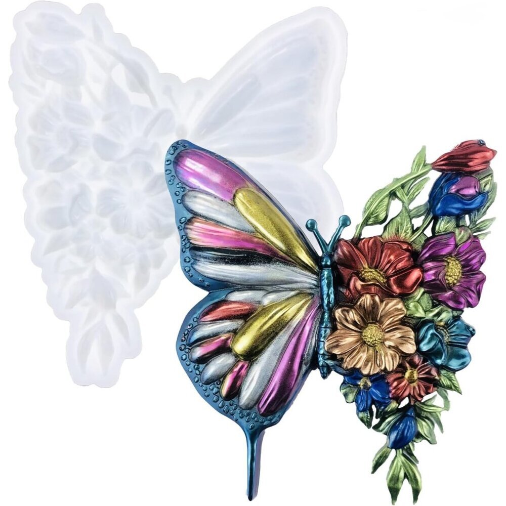 3D Butterfly Silicone Mold, Large Flower Butterfly Epoxy Resin Casting for DIY W